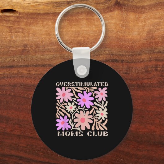 Overstimulated Boho Floral Mama Moms Funny Gift Mo Sleutelhanger (Voorkant)