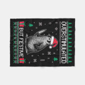 Overstimulated But Festive Christmas Ugly Penguin  Fleece Deken (Voorkant (Horizontaal))