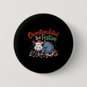 Overstimulated But Festive Funny Christmas Ossum U Ronde Button 5,7 Cm (Voorkant)