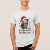Overstimulated But Festive – Funny Christmas Tri-Blend Shirt (Voorkant)