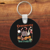 Overstimulated But Festive Funny Ossums Christmas  Sleutelhanger (Voorkant)
