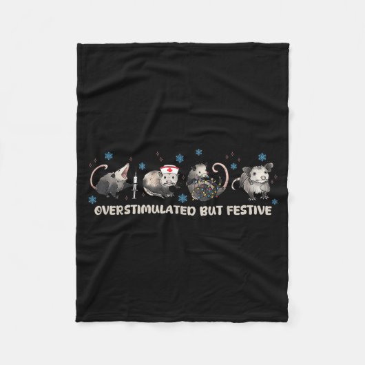 Overstimulated But Festive Funny Ssum Nurse Christ Fleece Deken (Voorkant)