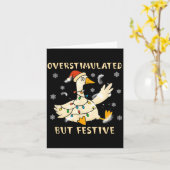 Overstimulated But Festive Goose Christmas Funny G Kaart (Gele Bloem)