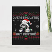 Overstimulated But Festive Ossum Ugly Sweater Chri Kaart (Voorkant)