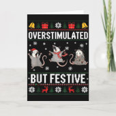 Overstimulated But Festive Ossum Ugly Sweater Chri Kaart (Voorkant)