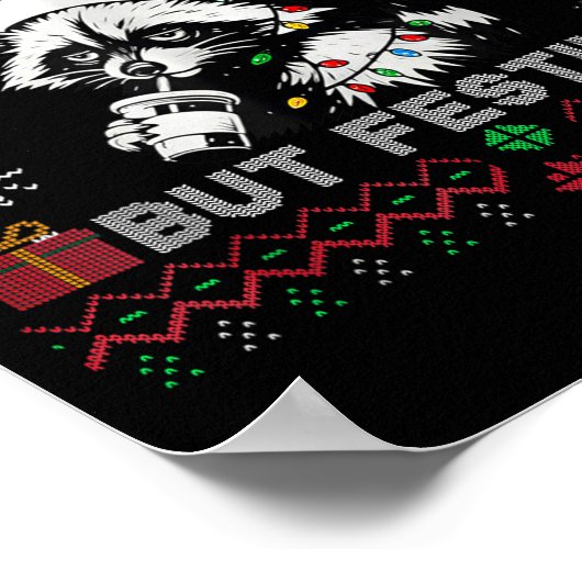 Overstimulated But Festive Ossum Ugly Sweater Chri Poster (Hoek)