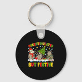 Overstimulated But Festive Ossum Ugly Sweater Chri Sleutelhanger (Voorkant)