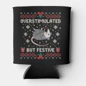 Overstimulated But Festive Possum Christmas Funny  Blikjeskoeler (Voorkant)