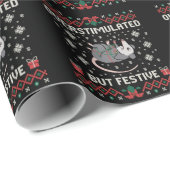 Overstimulated But Festive Possum Christmas Funny  Cadeaupapier (Rol Hoek)