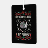 Overstimulated But Festive Possum Christmas Funny  Metalen Ornament (Voorkant links)
