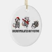 Overstimulated But Festive Possum Christmas Keramisch Ornament (Rechts)