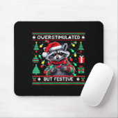 Overstimulated But Festive Raccoon Christmas  Muismat (Met muis)