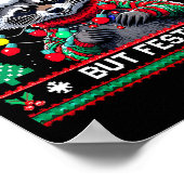 Overstimulated But Festive Raccoon Christmas Poster (Hoek)