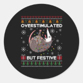 Overstimulated But Festive Ssum Christmas For Men  Ronde Sticker (Voorkant)