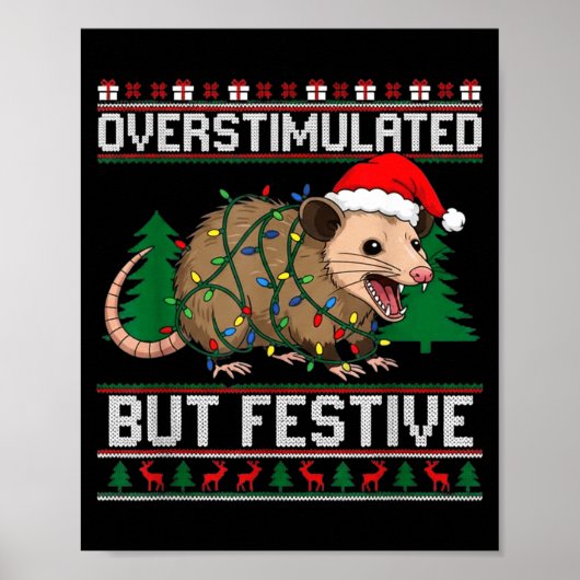 Overstimulated But Festive Ssum Christmas Pajamas  Poster (Voorkant)