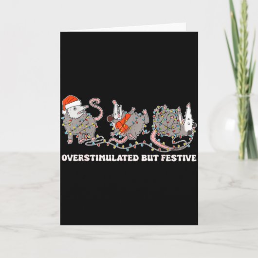 Overstimulated But Festive Ssum Christmas Ugly Xma Kaart (Voorkant)
