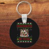 Overstimulated But Festive Ssum Christmas Ugly Xma Sleutelhanger (Voorkant)