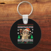 Overstimulated But Festive Ssum Ugly Christmas Rac Sleutelhanger (Voorkant)