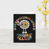 Overstimulated Moms Club Groovy Funny Mothers Day  Kaart (Gele Bloem)