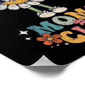 Overstimulated Moms Club Groovy Funny Mothers Day  Poster (Hoek)