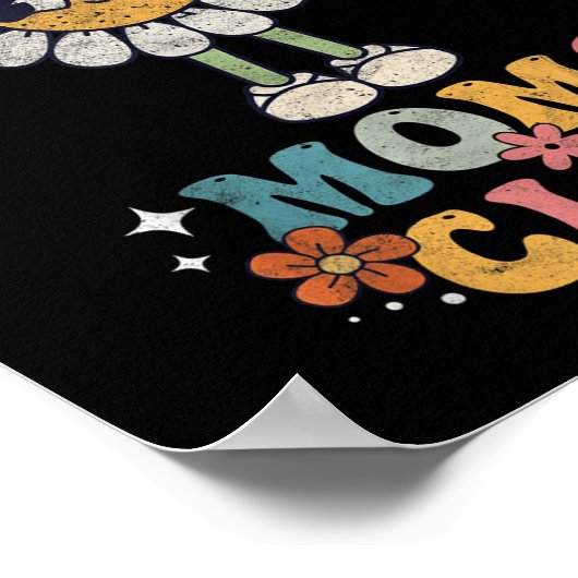 Overstimulated Moms Club Groovy Funny Mothers Day  Poster (Hoek)