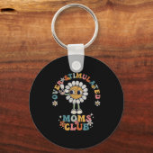 Overstimulated Moms Club Groovy Funny Mothers Day Sleutelhanger (Voorkant)