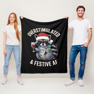 Overstimulatie & Feestelijk AF Wasbeer Espresso Li Fleece Deken