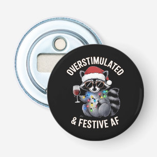 Overstimulatie & Feestelijke AF Wasbeer Espresso L Button Flesopener