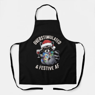 Overstimulatie & Feestelijke AF Wasbeer Espresso L Schort