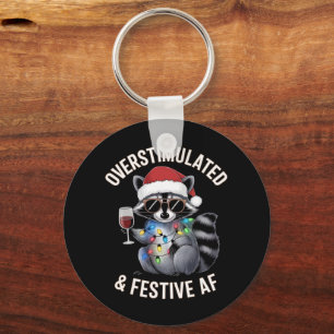 Overstimulatie & Feestelijke AF Wasbeer Espresso L Sleutelhanger
