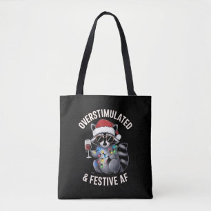 Overstimulatie & Feestelijke AF Wasbeer Espresso L Tote Bag
