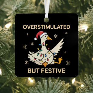 Overstimulatie Maar Feestelijke Gans Kerst Morsig Metalen Ornament