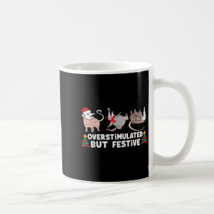 Overstimulatie Maar Feestelijke Grappige Kerstmis Koffiemok