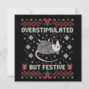 Overstimulatie Maar Feestelijke Possum Kerst Grapp Feestdagenkaart