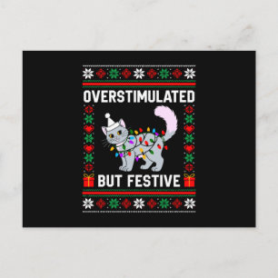 Overstimulerd Maar Feestelijk Lelijke Kerstkat Feestdagenkaart