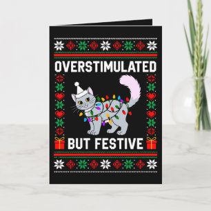 Overstimulerd Maar Feestelijk Lelijke Kerstkat Kaart