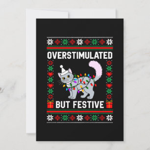 Overstimulerd Maar Feestelijk Lelijke Kerstkat Kaart