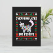 Overstimulerd Maar Feestelijk Lelijke Kerstkat Kaart (Staand voorkant)