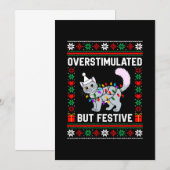 Overstimulerd Maar Feestelijk Lelijke Kerstkat Kaart (Voorkant / Achterkant)