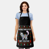 Overstimulerd Maar Feestelijk Lelijke Kerstkat Schort (Gedragen)