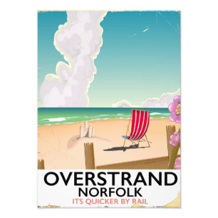 Overstrand Norfolk Beach reisposter Foto Afdruk
