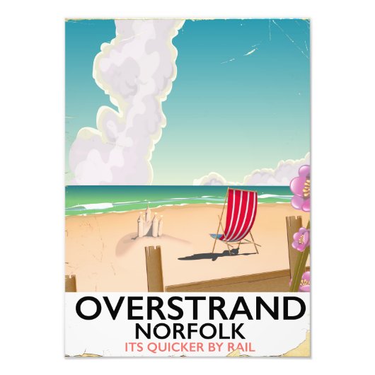 Overstrand Norfolk Beach reisposter Foto Afdruk (Voorkant)