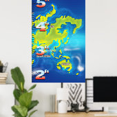 Overstromde Groeistema van de Groei van de Aarde Poster (Thuiskantoor)