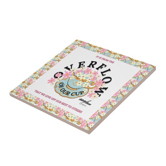 OVERSTROMDE keramische Tegel - Adiela Akoo Tegeltje (Zijkant)