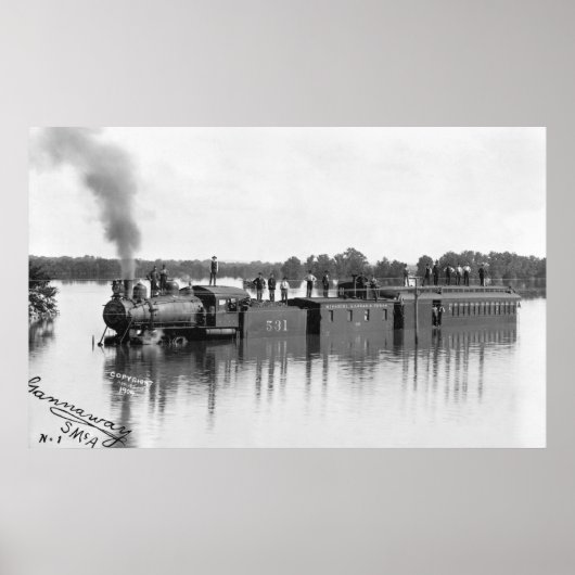 Overstromde trein, 1904 poster (Voorkant)