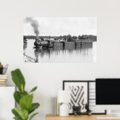 Overstromde trein, 1904 poster (Thuiskantoor)