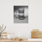 Overstromend bier glas poster (Keuken)