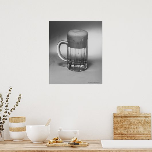 Overstromend bier glas poster (Keuken)