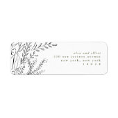 Overstromend boeket retour adreslabels etiket (Voorkant)