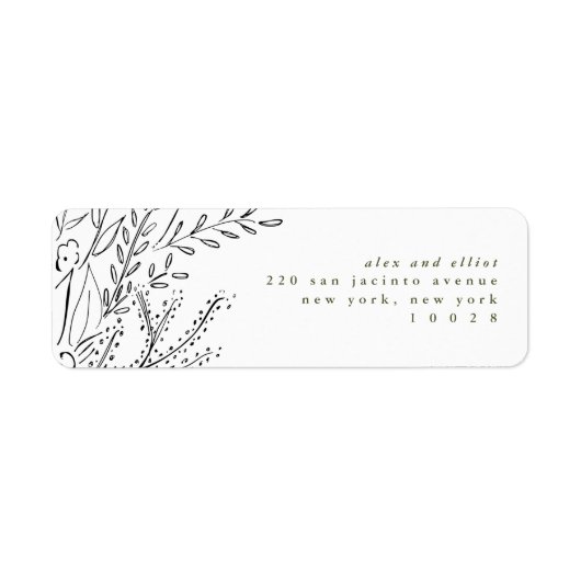 Overstromend boeket retour adreslabels etiket (Voorkant)